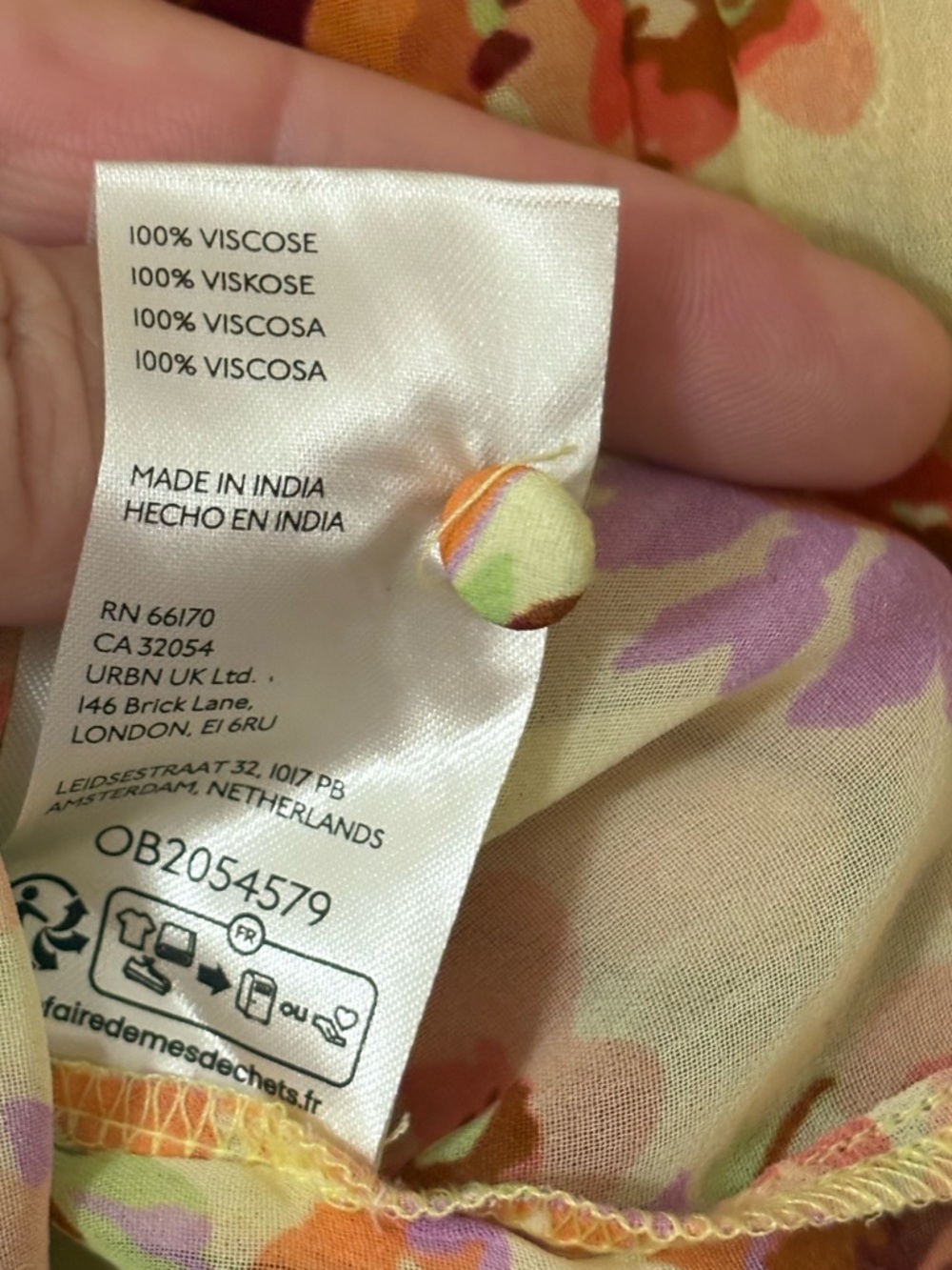 Anthropologie The Estela Short-Sleeve Viscose Sheer Floral Blouse Sz Large - Picture 7 of 9